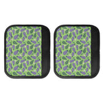 Eggplant With Leaves And Flowers Print Handle Covers