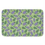 Eggplant With Leaves And Flowers Print Indoor Door Mat