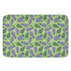 Eggplant With Leaves And Flowers Print Indoor Door Mat