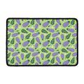 Eggplant With Leaves And Flowers Print Kitchen Mat