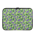 Eggplant With Leaves And Flowers Print Laptop Sleeve