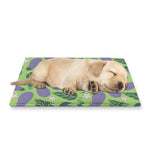 Eggplant With Leaves And Flowers Print Pet Cooling Mat Cover