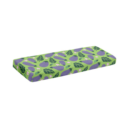 Eggplant With Leaves And Flowers Print Piano Keyboard Cover