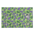 Eggplant With Leaves And Flowers Print Placemat