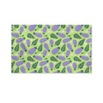Eggplant With Leaves And Flowers Print Polyester Flag