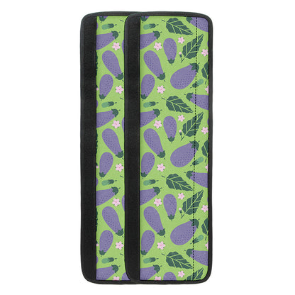 Eggplant With Leaves And Flowers Print Refrigerator Handle Covers