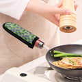 Eggplant With Leaves And Flowers Print Skillet Handle Cover