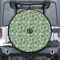 Eggplant With Leaves And Flowers Print Tire Cover With Camera Hole