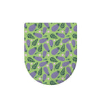 Eggplant With Leaves And Flowers Print Toilet Lid Cover