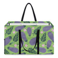 Eggplant With Leaves And Flowers Print Utility Tote Bag