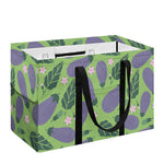 Eggplant With Leaves And Flowers Print Utility Tote Bag