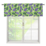 Eggplant With Leaves And Flowers Print Window Valance