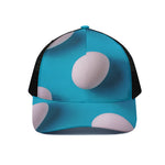 Eggs Pattern Print Black Mesh Trucker Cap