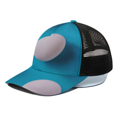 Eggs Pattern Print Black Mesh Trucker Cap