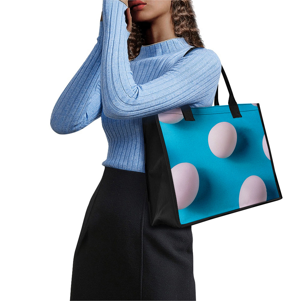 Eggs Pattern Print Canvas Tote Bag