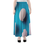 Eggs Pattern Print Chiffon Maxi Skirt