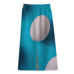 Eggs Pattern Print Cotton Front Slit Maxi Skirt