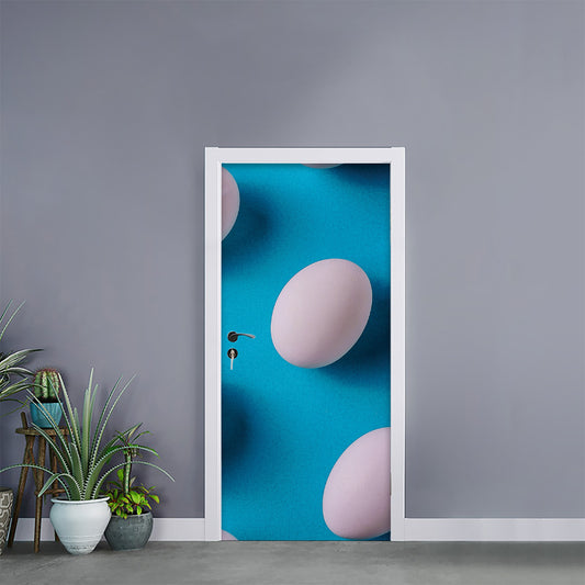 Eggs Pattern Print Door Sticker