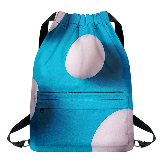 Eggs Pattern Print Drawstring Backpack