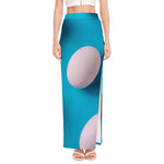 Eggs Pattern Print High Slit Maxi Skirt