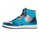 Eggs Pattern Print High Top Leather Sneakers