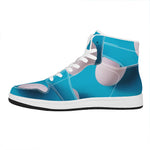 Eggs Pattern Print High Top Leather Sneakers