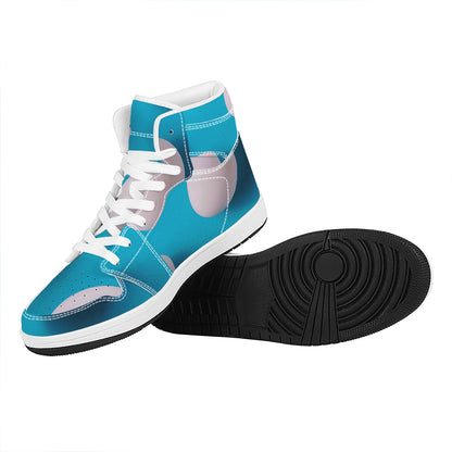 Eggs Pattern Print High Top Leather Sneakers