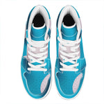 Eggs Pattern Print High Top Leather Sneakers