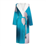 Eggs Pattern Print Hooded Bathrobe