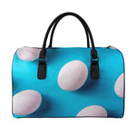Eggs Pattern Print Leather Duffle Bag