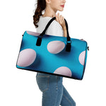 Eggs Pattern Print Leather Duffle Bag