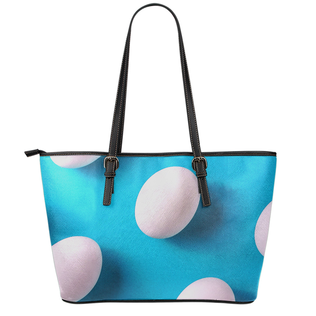 Eggs Pattern Print Leather Tote Bag