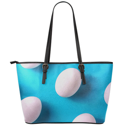 Eggs Pattern Print Leather Tote Bag
