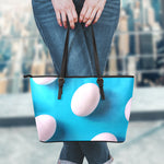 Eggs Pattern Print Leather Tote Bag