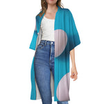 Eggs Pattern Print Open Front Beach Cover Up