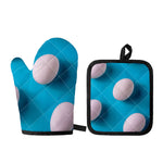 Eggs Pattern Print Oven Mitt And Pot Holder Set