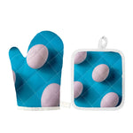 Eggs Pattern Print Oven Mitt And Pot Holder Set