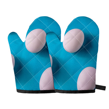Eggs Pattern Print Oven Mitts