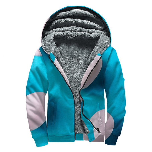 Eggs Pattern Print Sherpa Lined Zip Up Hoodie
