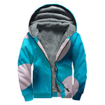 Eggs Pattern Print Sherpa Lined Zip Up Hoodie