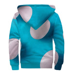 Eggs Pattern Print Sherpa Lined Zip Up Hoodie