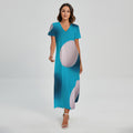 Eggs Pattern Print Short Sleeve Maxi Dress