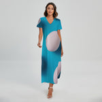 Eggs Pattern Print Short Sleeve Maxi Dress