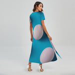 Eggs Pattern Print Short Sleeve Maxi Dress