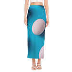 Eggs Pattern Print Side Slit Maxi Skirt