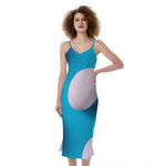 Eggs Pattern Print Slim Fit Midi Cami Dress