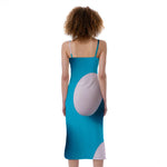 Eggs Pattern Print Slim Fit Midi Cami Dress