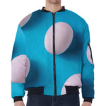 Eggs Pattern Print Zip Sleeve Bomber Jacket
