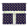 Egypt Eye Of Horus Pattern Print 3 Piece Kitchen Curtains