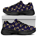 Egypt Eye Of Horus Pattern Print Black Chunky Shoes